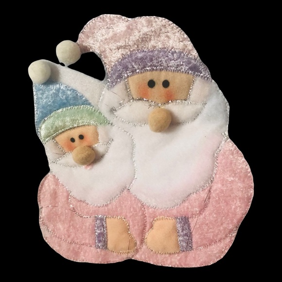 Baby's 1st Christmas Blue and White Embroidered Santa Gnomes Christmas Stocking - Picture 9 of 12